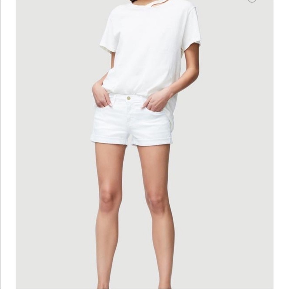NWT - Frame Denim “Le Cutoff” Rolled Hem White Denim Shorts - size 32
